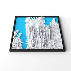 3D gedrucktes Stadtmodell Sydney eingerahmt für deine Wand - CraftedCity