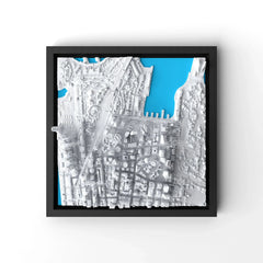 3D gedrucktes Stadtmodell Sydney eingerahmt für deine Wand - CraftedCity
