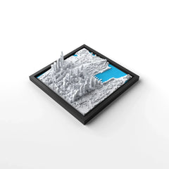 3D gedrucktes Stadtmodell Sydney eingerahmt für deine Wand - CraftedCity