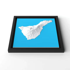 3D gedrucktes Stadtmodell Teneriffa eingerahmt für deine Wand - CraftedCity