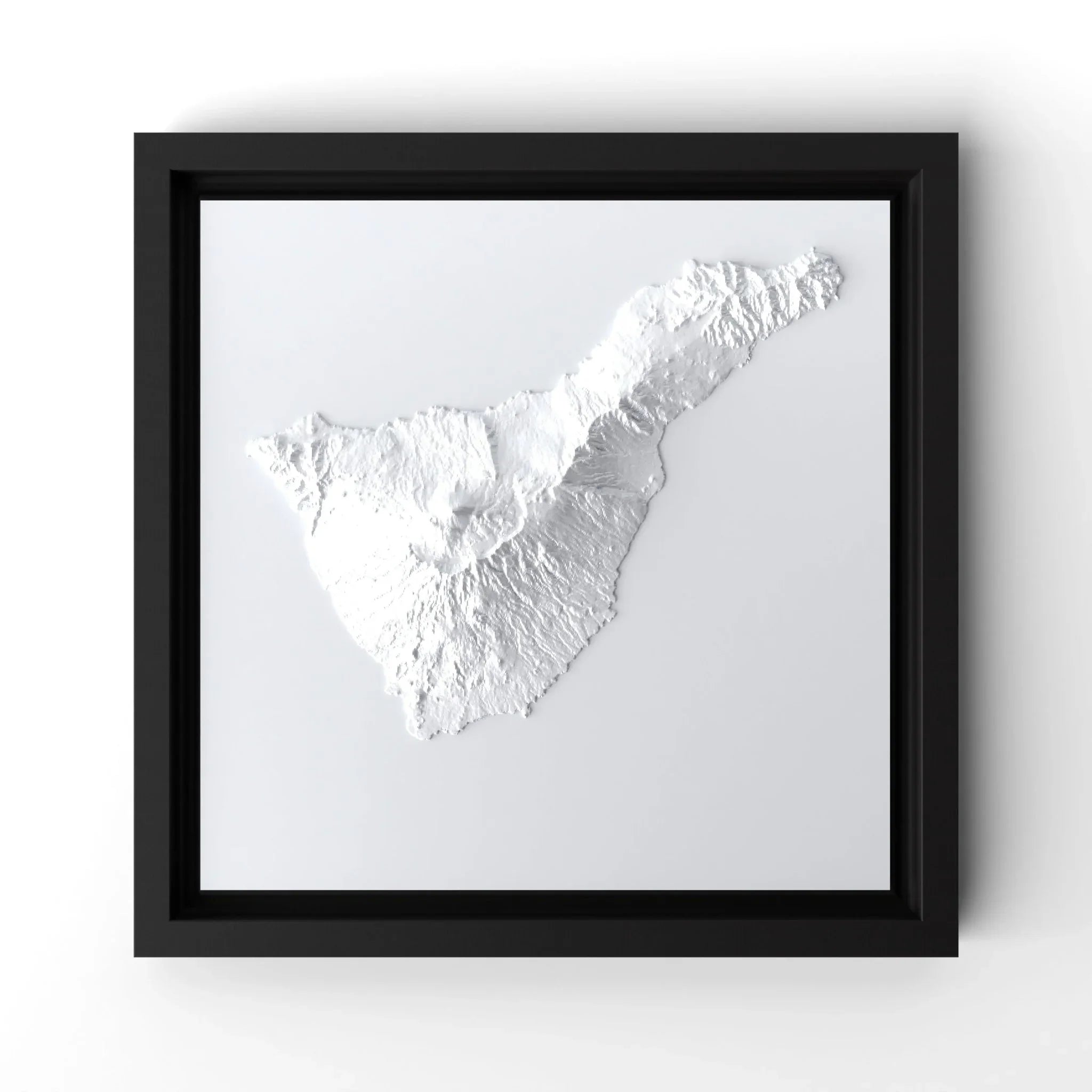 3D gedrucktes Stadtmodell Teneriffa eingerahmt für deine Wand - CraftedCity
