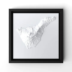 3D gedrucktes Stadtmodell Teneriffa eingerahmt für deine Wand - CraftedCity
