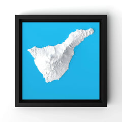 3D gedrucktes Stadtmodell Teneriffa eingerahmt für deine Wand - CraftedCity