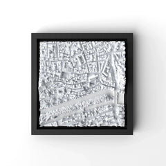 3D gedrucktes Stadtmodell Tübingen eingerahmt für deine Wand - CraftedCity