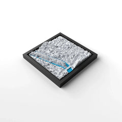 3D gedrucktes Stadtmodell Tübingen eingerahmt für deine Wand - CraftedCity