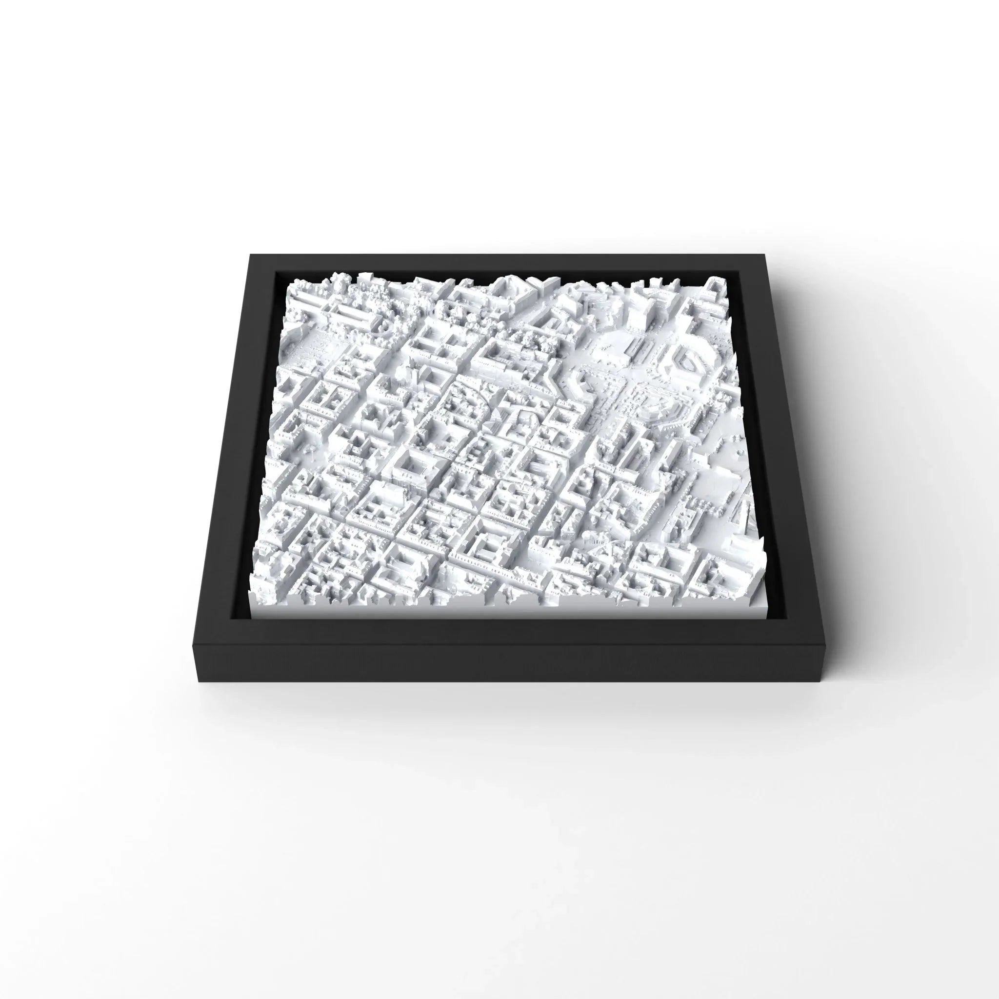 3D gedrucktes Stadtmodell Turin eingerahmt für deine Wand - CraftedCity