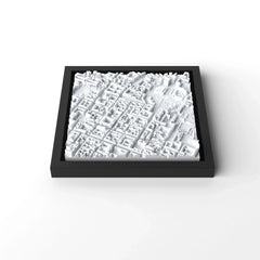 3D gedrucktes Stadtmodell Turin eingerahmt für deine Wand - CraftedCity