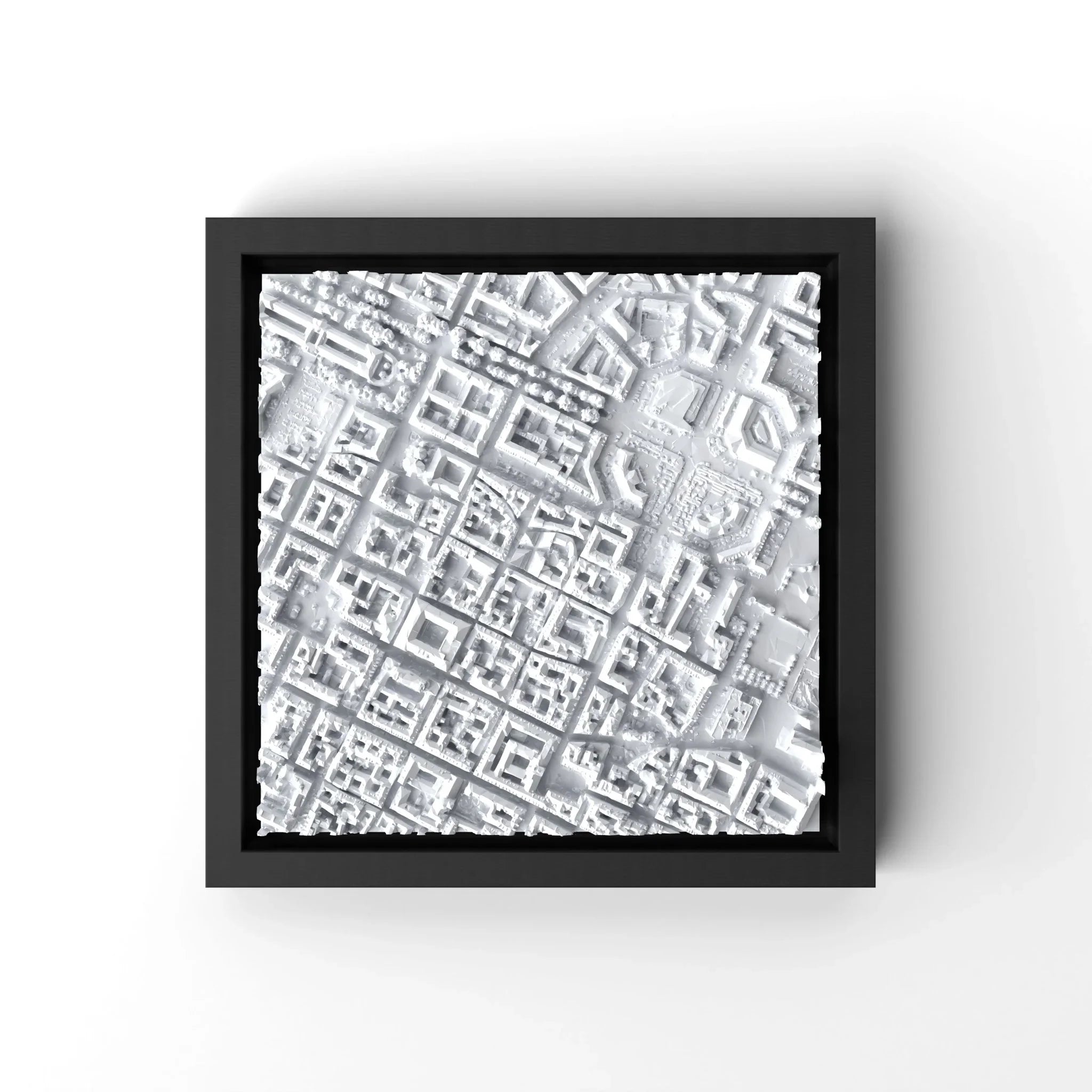 3D gedrucktes Stadtmodell Turin eingerahmt für deine Wand - CraftedCity