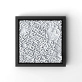 3D gedrucktes Stadtmodell Turin eingerahmt für deine Wand - CraftedCity