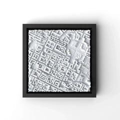 3D gedrucktes Stadtmodell Turin eingerahmt für deine Wand - CraftedCity