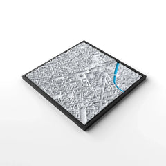 3D gedrucktes Stadtmodell Turin eingerahmt für deine Wand - CraftedCity