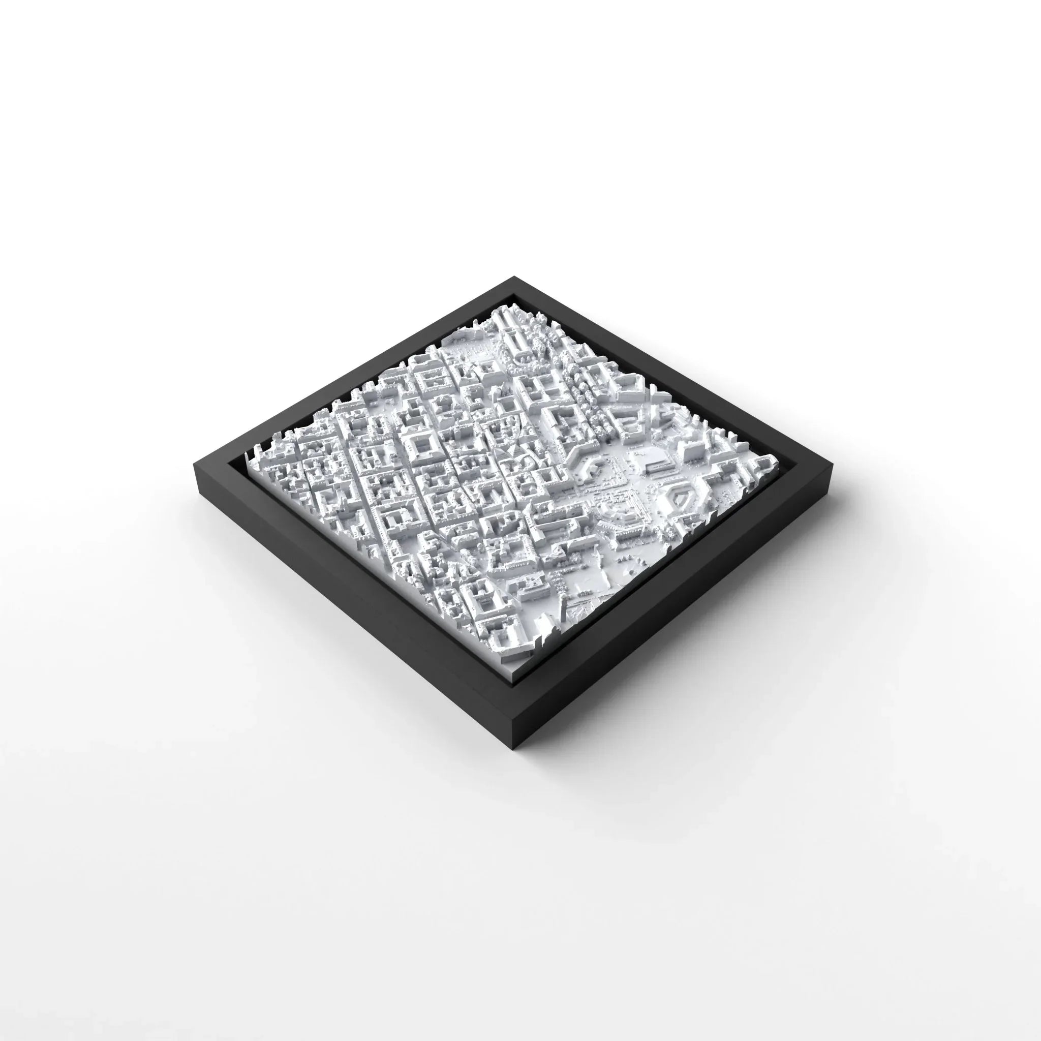 3D gedrucktes Stadtmodell Turin eingerahmt für deine Wand - CraftedCity