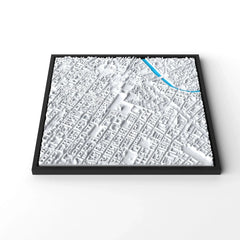 3D gedrucktes Stadtmodell Turin eingerahmt für deine Wand - CraftedCity