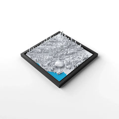 3D gedrucktes Stadtmodell Vancouver eingerahmt für deine Wand - CraftedCity