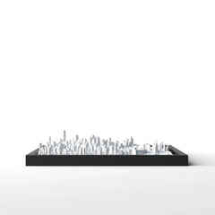 3D gedrucktes Stadtmodell Vancouver eingerahmt für deine Wand - CraftedCity