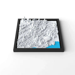 3D gedrucktes Stadtmodell Vancouver eingerahmt für deine Wand - CraftedCity