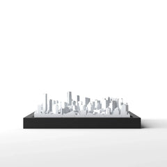 3D gedrucktes Stadtmodell Vancouver eingerahmt für deine Wand - CraftedCity