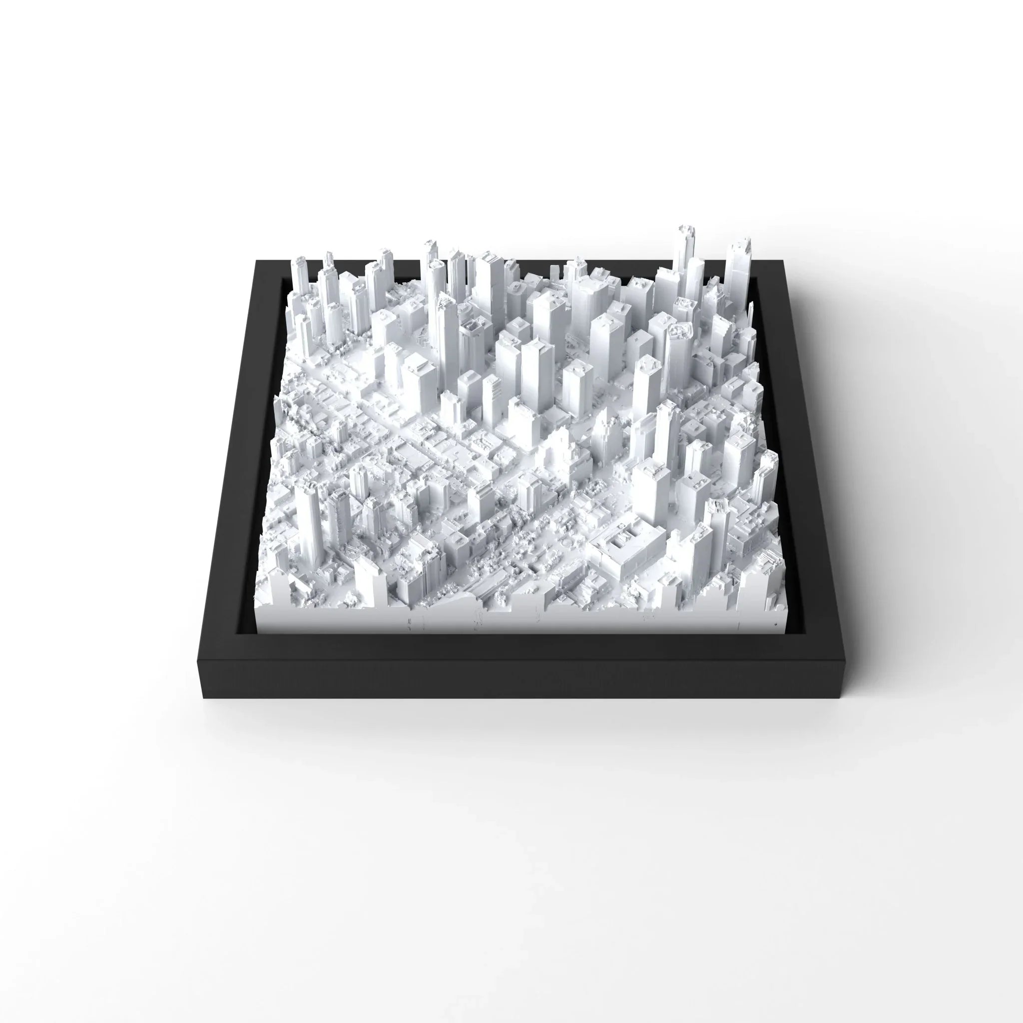 3D gedrucktes Stadtmodell Vancouver eingerahmt für deine Wand - CraftedCity