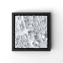 3D gedrucktes Stadtmodell Warschau eingerahmt für deine Wand - CraftedCity