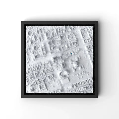 3D gedrucktes Stadtmodell Warschau eingerahmt für deine Wand - CraftedCity