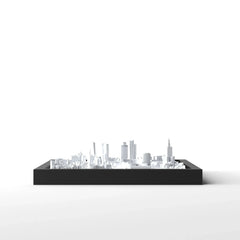 3D gedrucktes Stadtmodell Warschau eingerahmt für deine Wand - CraftedCity