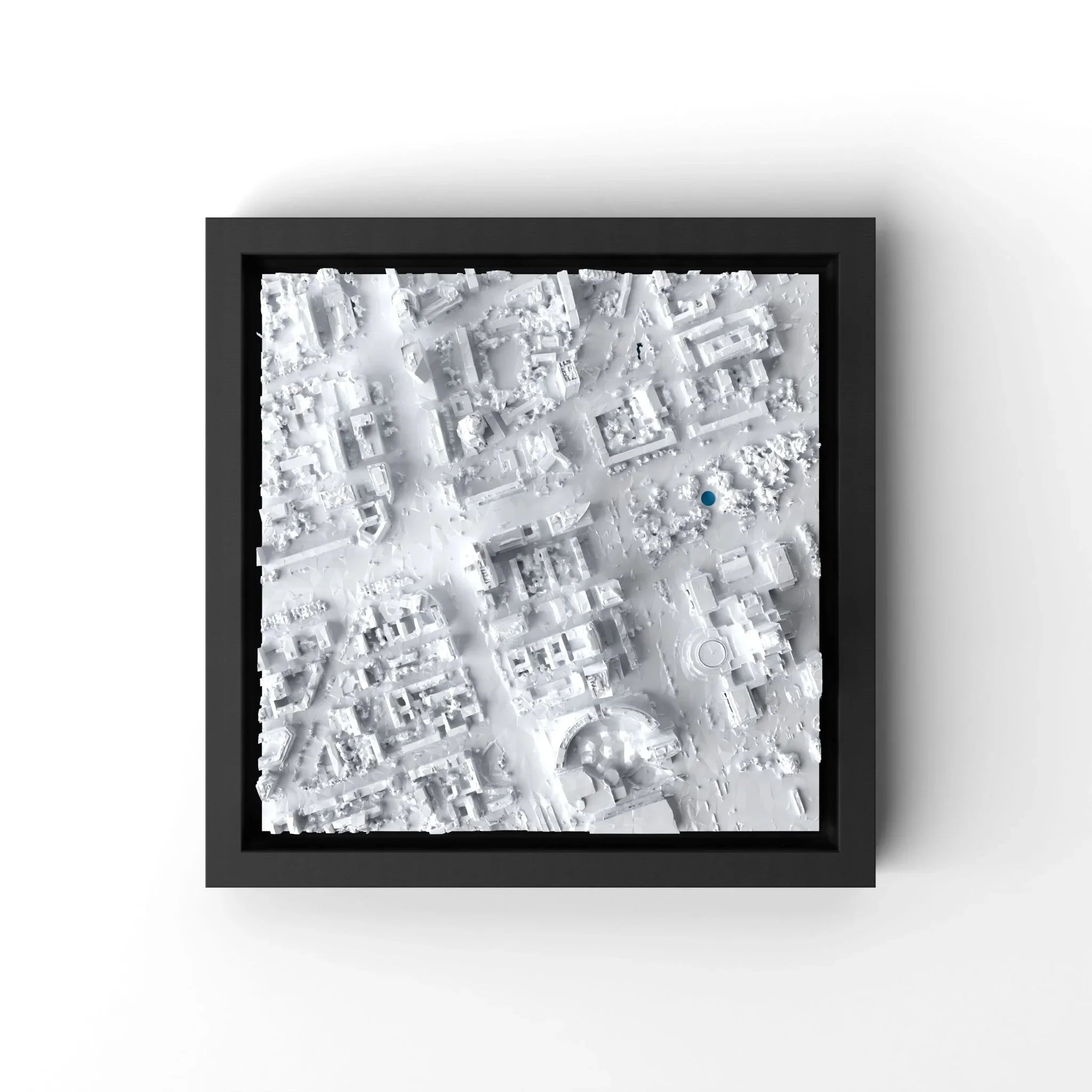 3D gedrucktes Stadtmodell Warschau eingerahmt für deine Wand - CraftedCity