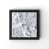 3D gedrucktes Stadtmodell Warschau eingerahmt für deine Wand - CraftedCity