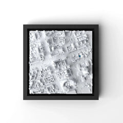 3D gedrucktes Stadtmodell Warschau eingerahmt für deine Wand - CraftedCity