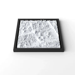 3D gedrucktes Stadtmodell Warschau eingerahmt für deine Wand - CraftedCity