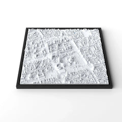 3D gedrucktes Stadtmodell Warschau eingerahmt für deine Wand - CraftedCity