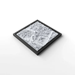 3D gedrucktes Stadtmodell Warschau eingerahmt für deine Wand - CraftedCity