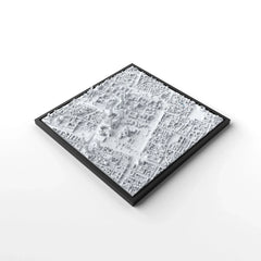 3D gedrucktes Stadtmodell Warschau eingerahmt für deine Wand - CraftedCity