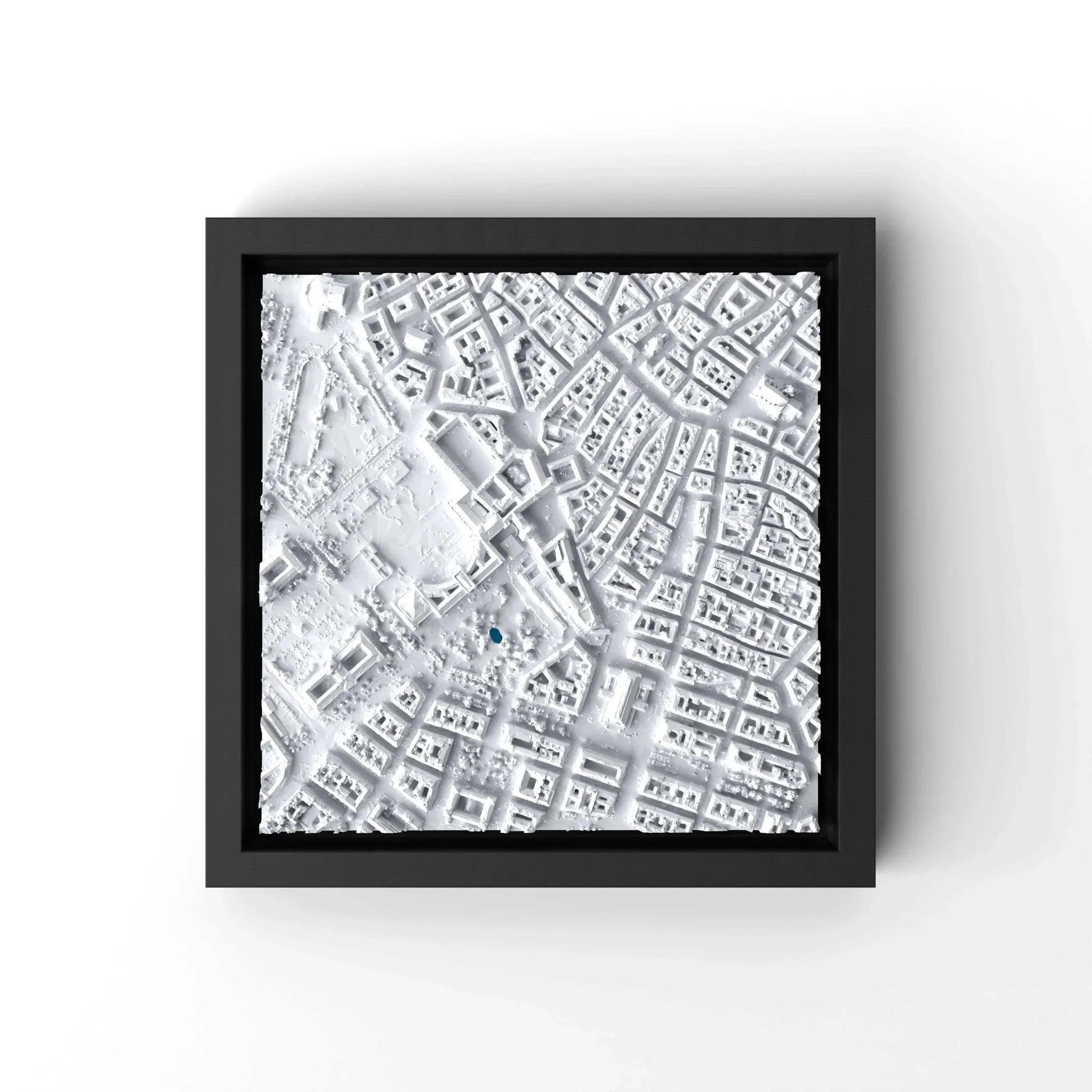 3D gedrucktes Stadtmodell Wien eingerahmt für deine Wand - CraftedCity