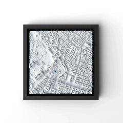 3D gedrucktes Stadtmodell Wien eingerahmt für deine Wand - CraftedCity