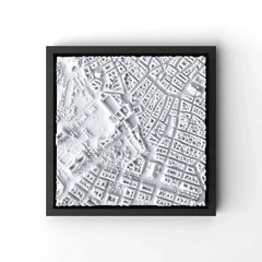 3D gedrucktes Stadtmodell Wien eingerahmt für deine Wand - CraftedCity