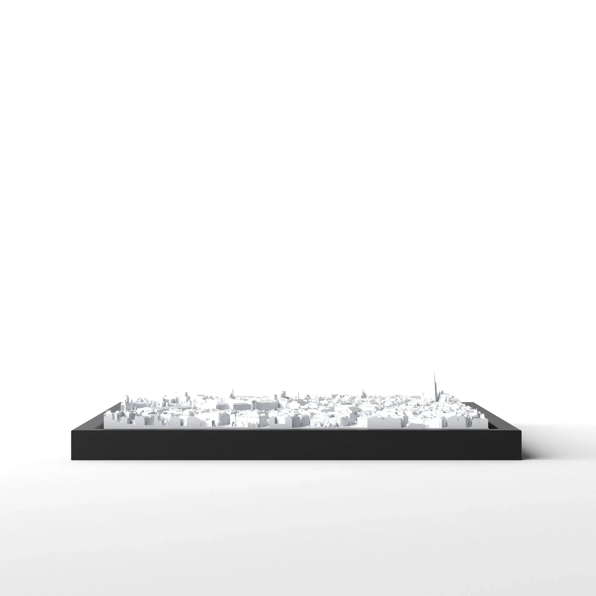 3D gedrucktes Stadtmodell Wien eingerahmt für deine Wand - CraftedCity