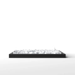 3D gedrucktes Stadtmodell Wien eingerahmt für deine Wand - CraftedCity