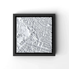 3D gedrucktes Stadtmodell Wien eingerahmt für deine Wand - CraftedCity