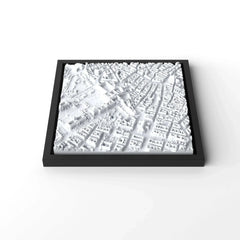 3D gedrucktes Stadtmodell Wien eingerahmt für deine Wand - CraftedCity