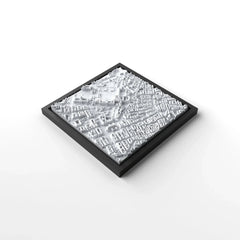 3D gedrucktes Stadtmodell Wien eingerahmt für deine Wand - CraftedCity