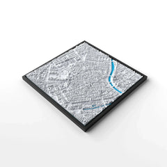 3D gedrucktes Stadtmodell Wien eingerahmt für deine Wand - CraftedCity
