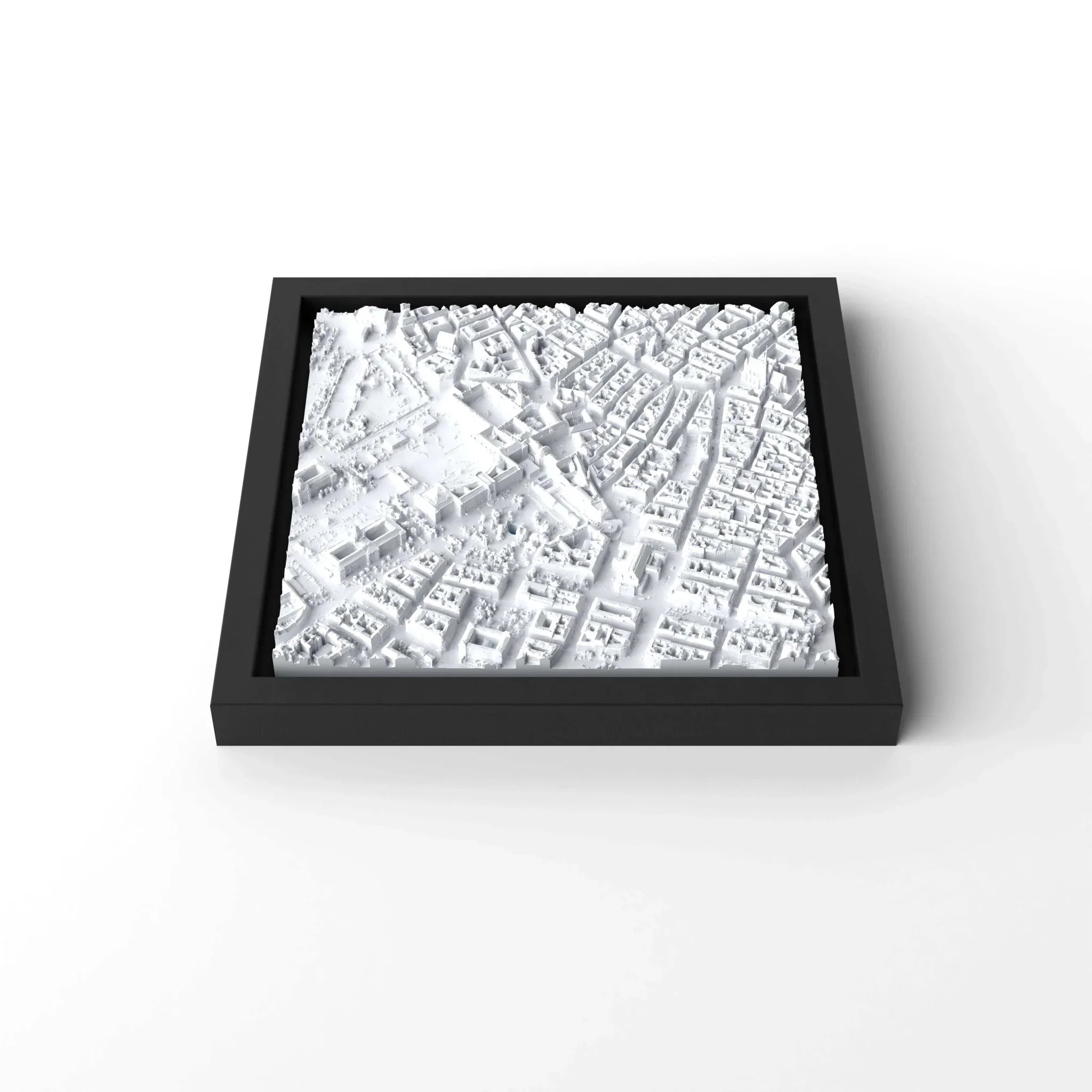 3D gedrucktes Stadtmodell Wien eingerahmt für deine Wand - CraftedCity