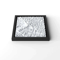 3D gedrucktes Stadtmodell Wien eingerahmt für deine Wand - CraftedCity