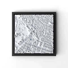 3D gedrucktes Stadtmodell Wien eingerahmt für deine Wand - CraftedCity