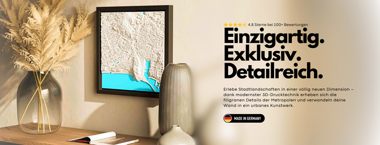 Homepage Banner von CraftedCity, zeigt ein 3D Stadtmodell von Nizza an der Wand gehängt.