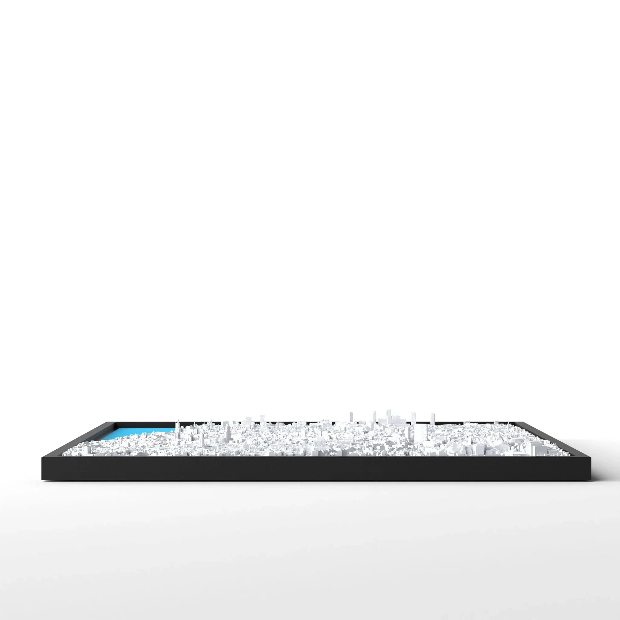 3D gedrucktes Stadtmodell Antwerpen eingerahmt für deine Wand - CraftedCity