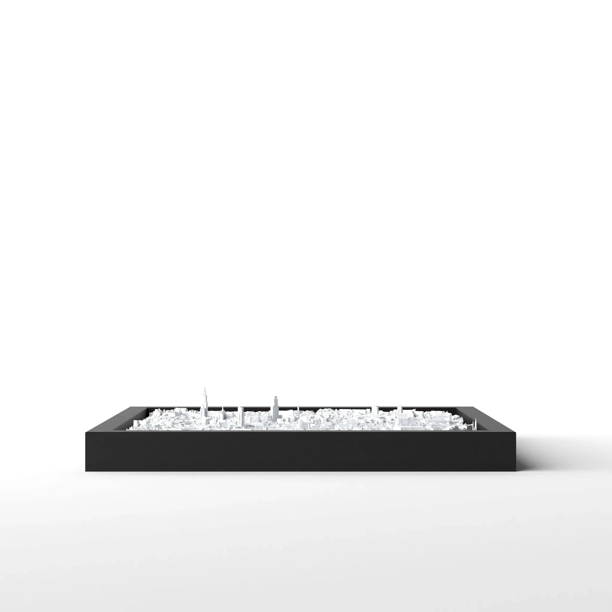 3D gedrucktes Stadtmodell Antwerpen eingerahmt für deine Wand - CraftedCity