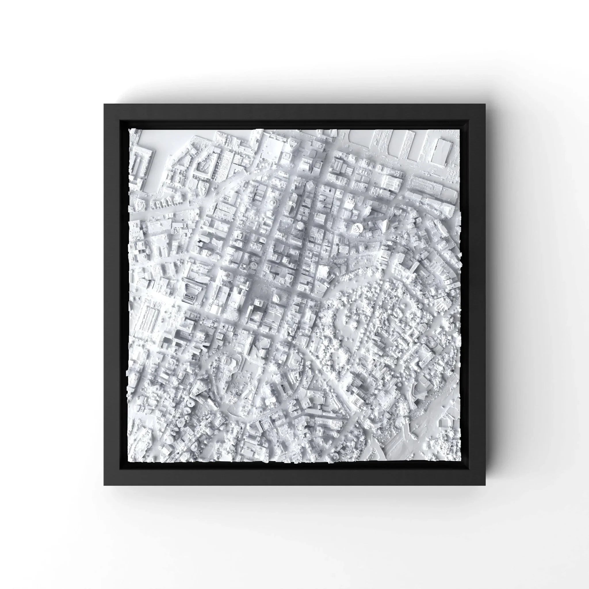 3D gedrucktes Stadtmodell Auckland eingerahmt für deine Wand - CraftedCity