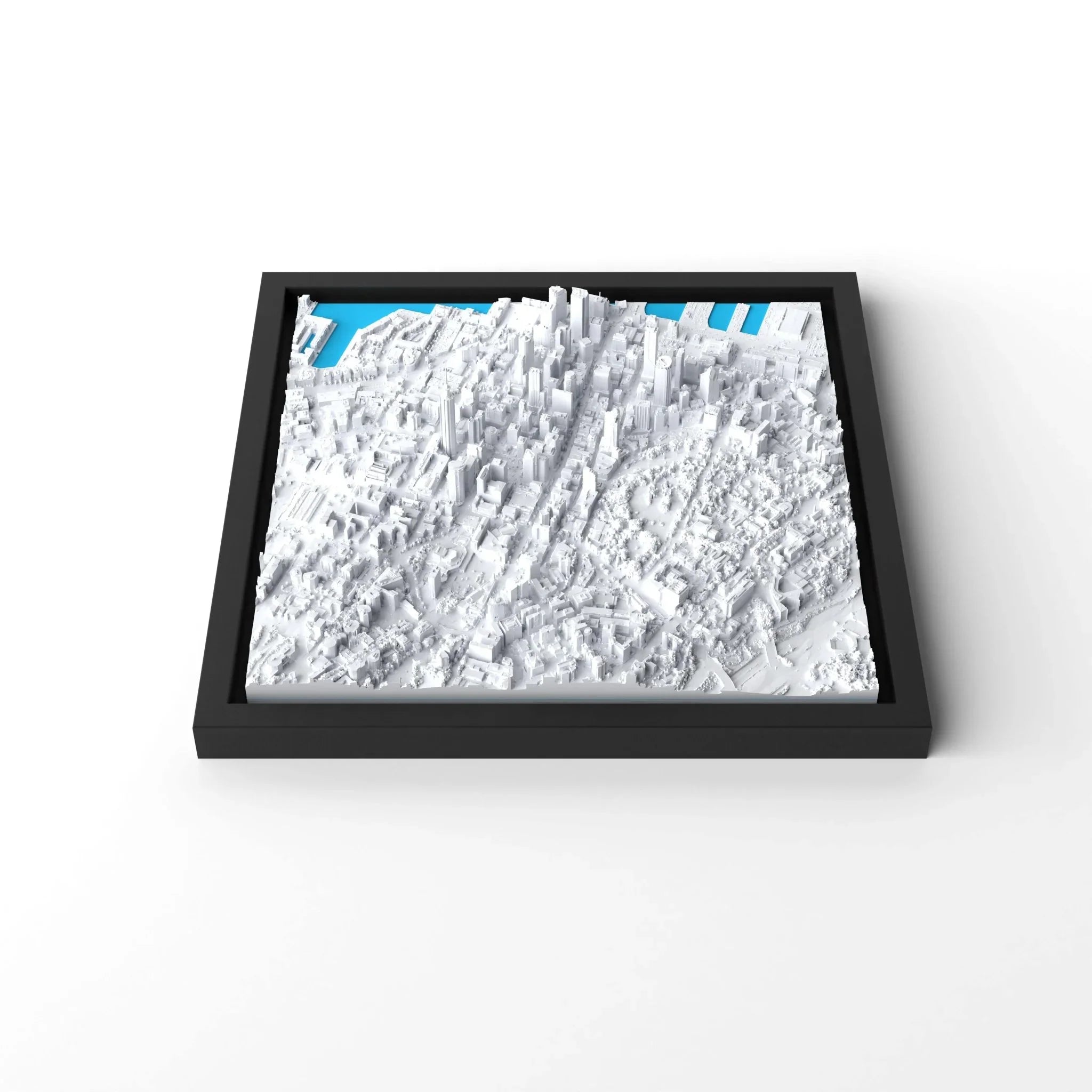 3D gedrucktes Stadtmodell Auckland eingerahmt für deine Wand - CraftedCity