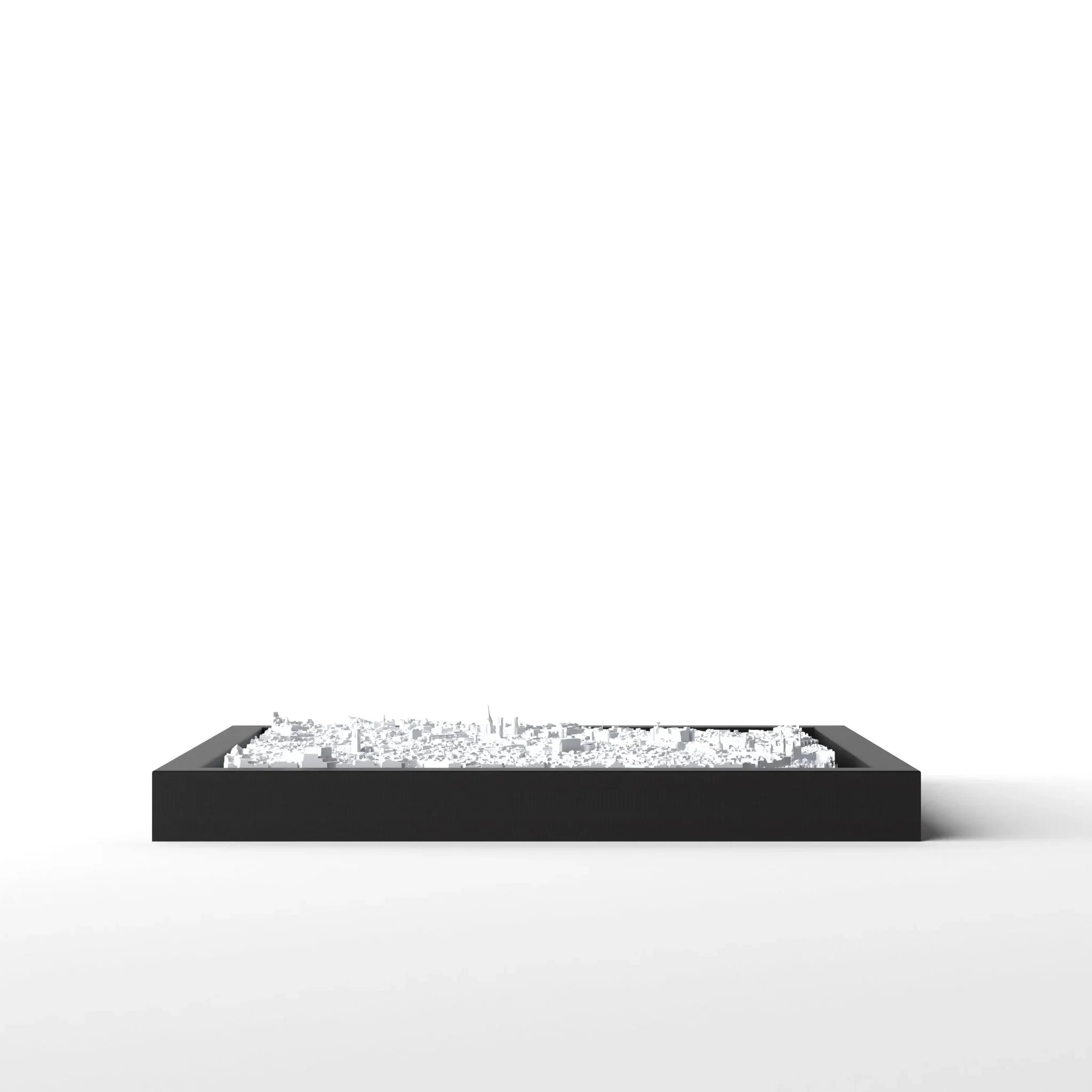 3D gedrucktes Stadtmodell Barcelona eingerahmt für deine Wand - CraftedCity